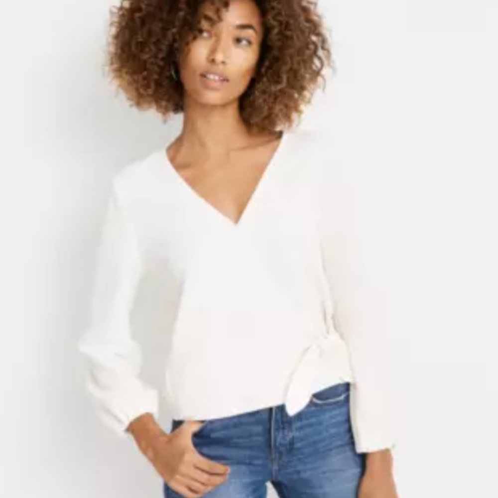 Madewell texture and thread crepe wrap top size small NWOT